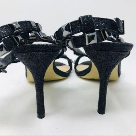 BCBGeneration black studded sparkle heels ankle strap 6.5M BoxG - Picture 2 of 4